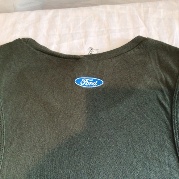 FORD Tank Top Tee Olive Draft Green Stretches Women Military Alphabet Size L - Picture 2 of 6